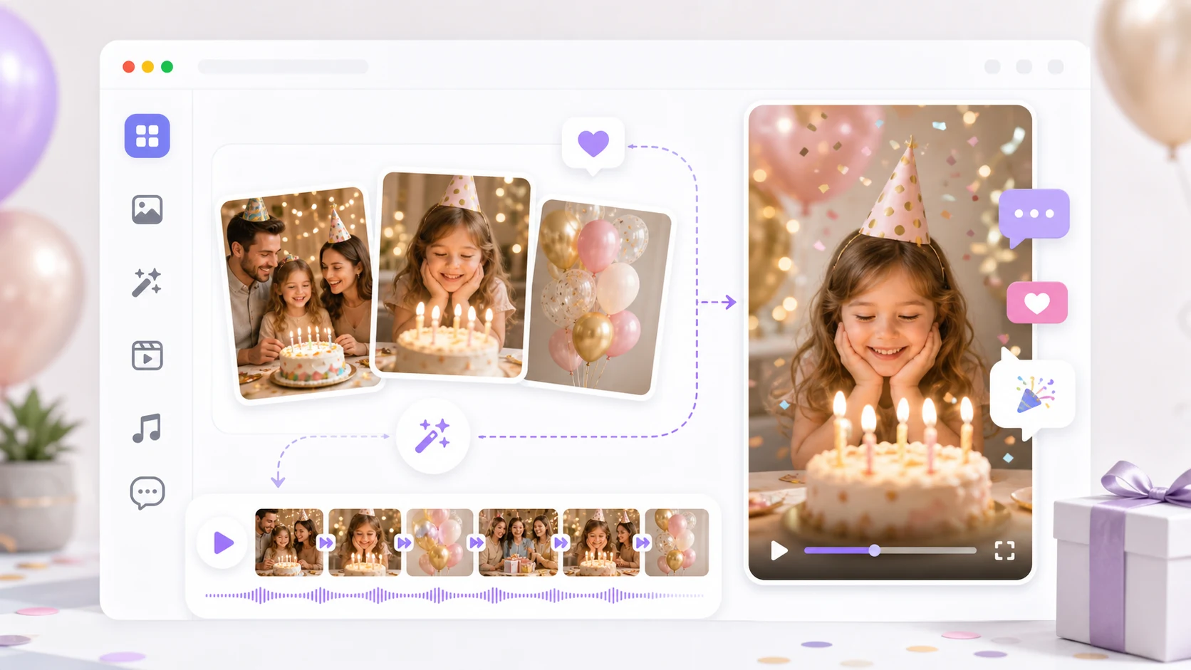 Video de cumpleaños con fotos: una felicitación simple y natural cover image