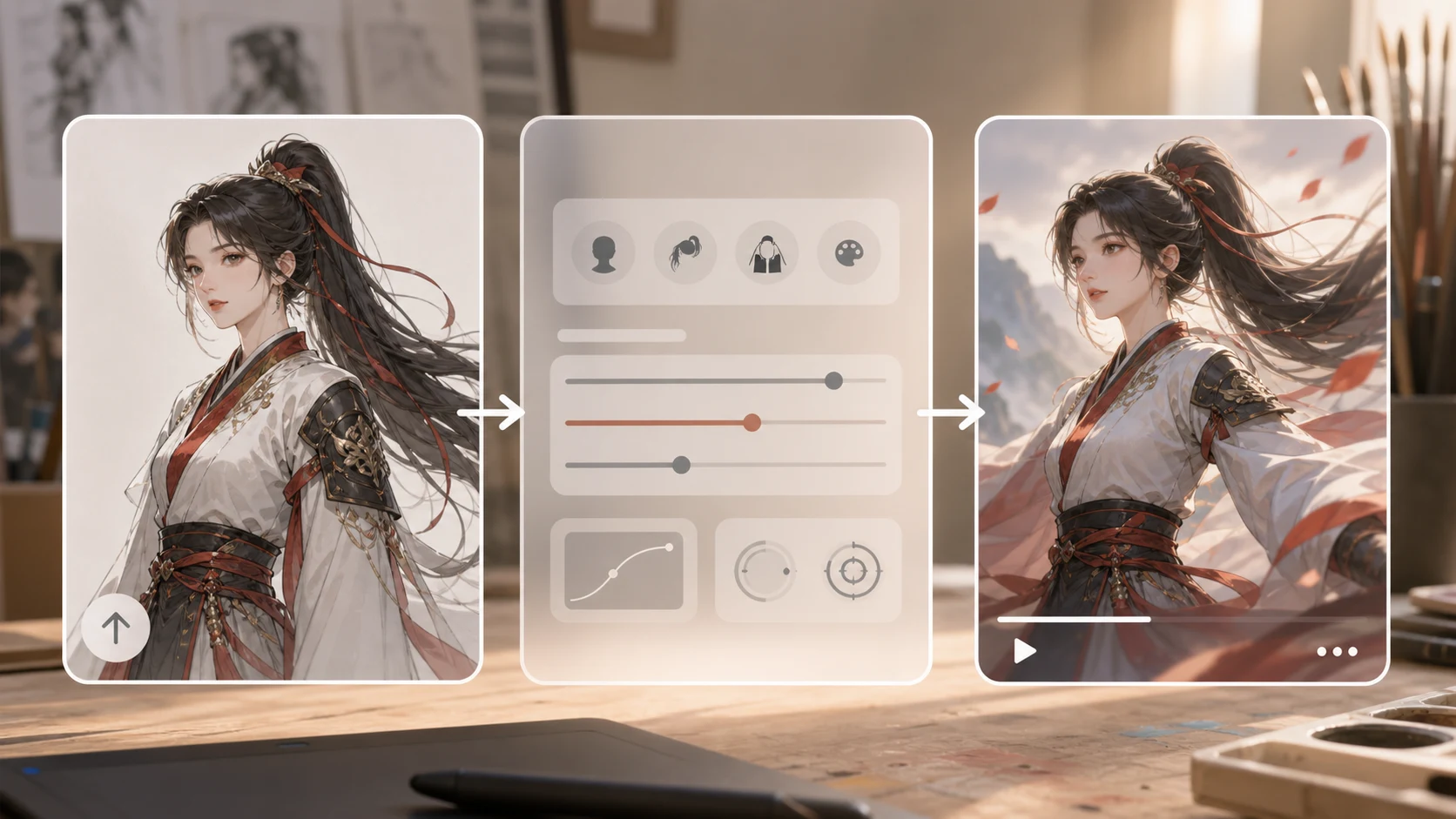 Step-by-step how to animate character art into video workflow