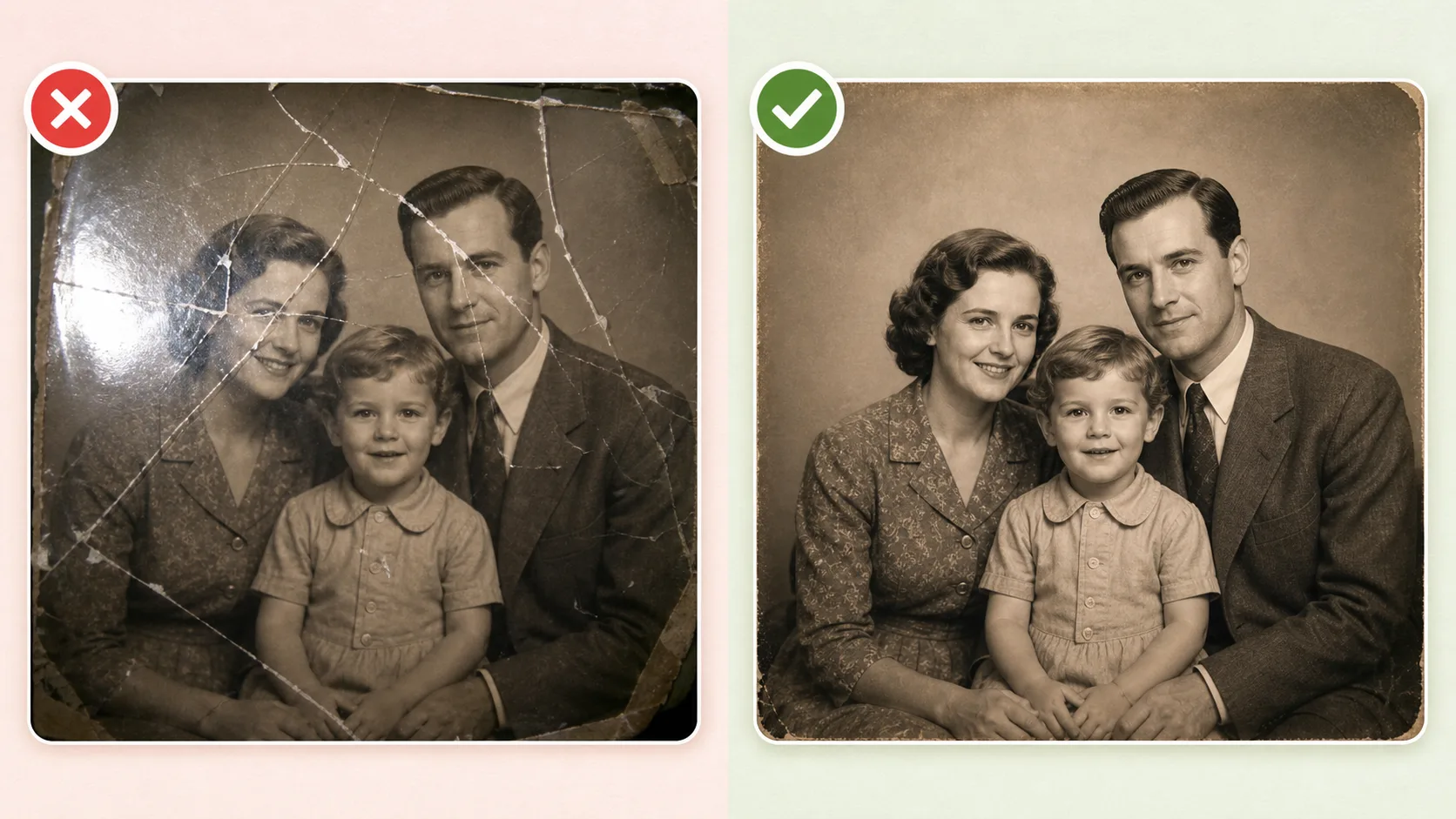 how to animate old family photos input quality comparison