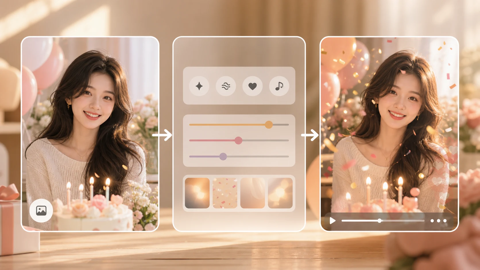 Step-by-step how to make a birthday video from photos workflow
