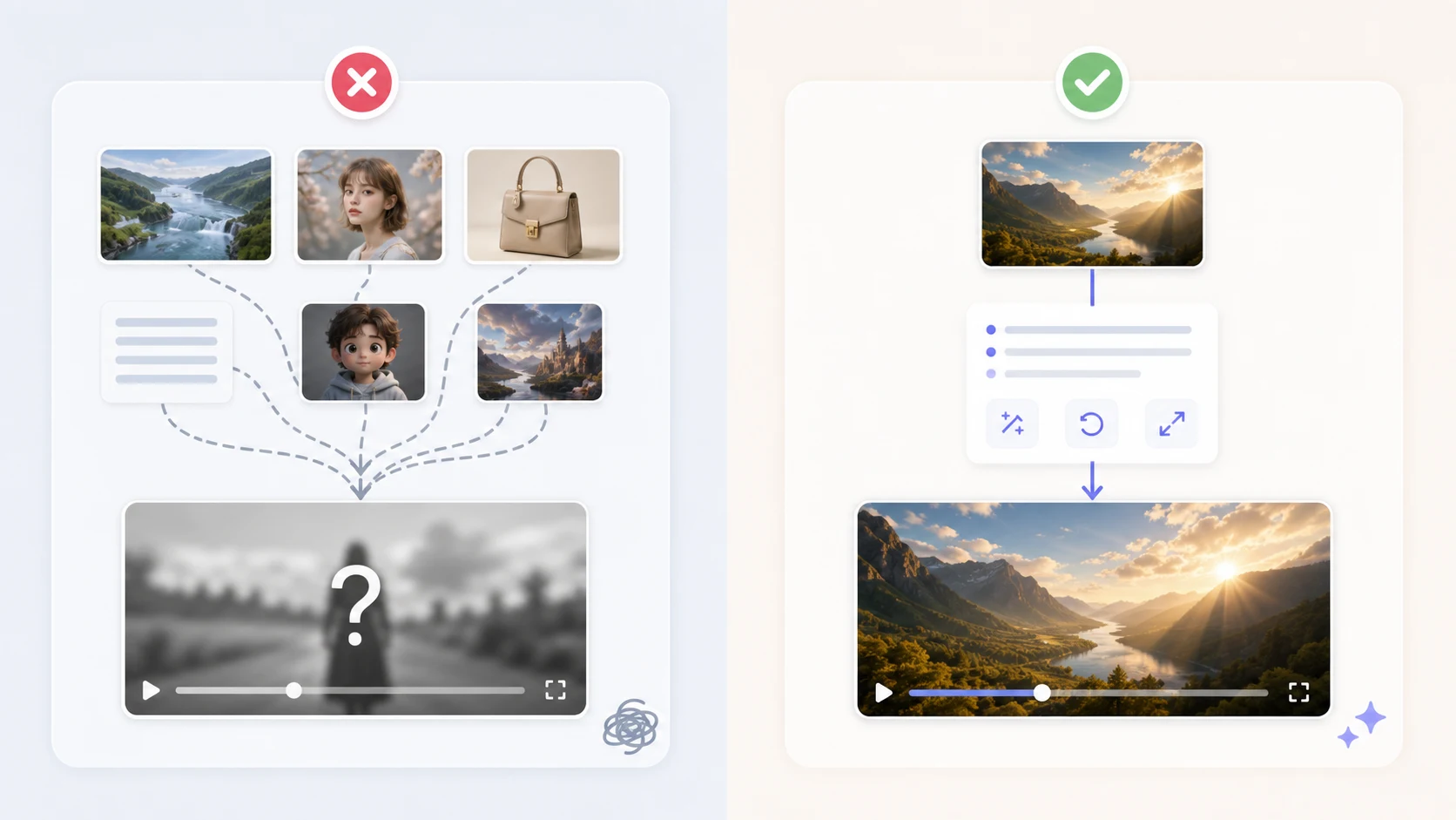 gerador de vídeo com IA input quality comparison
